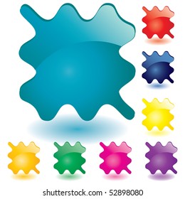 Set of unusual multicolored buttons, part 6, vector illustration