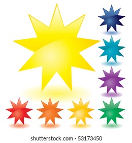 Set of unusual multicolored buttons, part 5, vector illustration