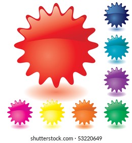 Set of unusual multicolored buttons, part 1, vector illustration
