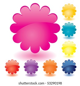 Set of unusual multicolored buttons, part 4, vector illustration