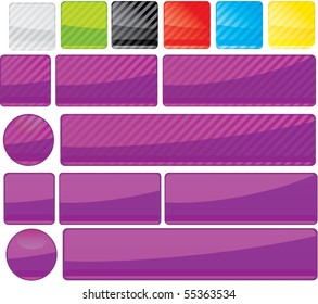 Set of unusual multicolored buttons, part 14, vector illustration