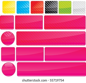 Set of unusual multicolored buttons, part 12, vector illustration