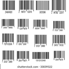 Set Of UPC Bar Codes, All Data Is Fictional