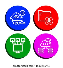 Set of upload icons such as Cloud, Download, Local network, Cloud storage , upload