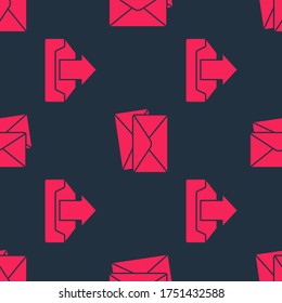 Set Upload inbox and Envelope on seamless pattern. Vector