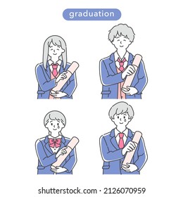 Es un conjunto de avatares de cuerpo superior para niños de secundaria y niñas de secundaria en ceremonias de graduación.