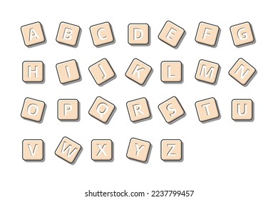 Set of uppercase alphabet blocks isolated on a white background