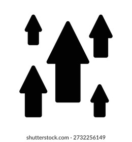 Conjunto de setas para cima apontando para cima, progresso e ícone do conceito de crescimento