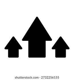 Conjunto de flechas hacia arriba que apuntan hacia arriba, progreso y crecimiento icono de concepto