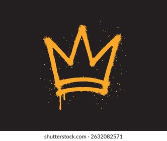 Conjunto de ícones no estilo de grafite urbano em formato de vetor EPS editável. Ilustrações pintadas com spray apresentando uma bola de futebol, basquete, troféu, coroa, telefone celular e gesto de mão de paz (dois dedos para cima).