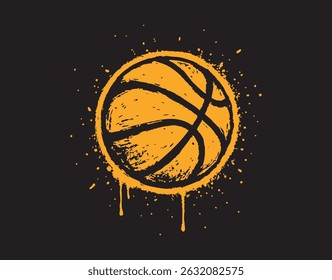 Set of urban graffiti-style icons in editable EPS vector format. Spray-painted illustrations featuring a soccer ball, basketball, trophy, crown, mobile phone, and peace hand gesture (two fingers up).
