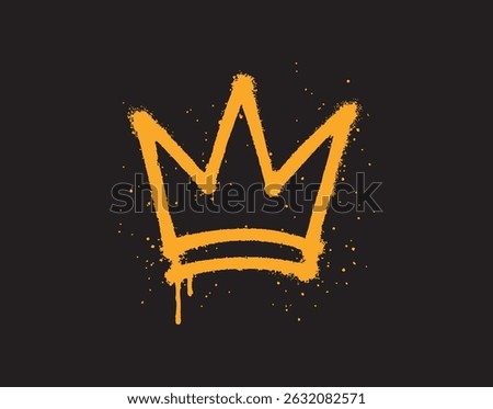 Set of urban graffiti-style icons in editable EPS vector format. Spray-painted illustrations featuring a soccer ball, basketball, trophy, crown, mobile phone, and peace hand gesture (two fingers up).