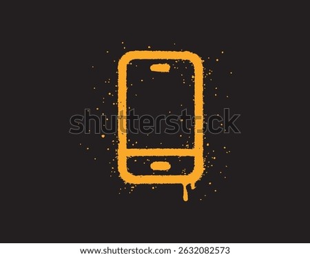 Set of urban graffiti-style icons in editable EPS vector format. Spray-painted illustrations featuring a soccer ball, basketball, trophy, crown, mobile phone, and peace hand gesture (two fingers up).