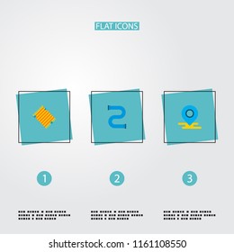 Set of urban icons flat style symbols with location, pipe line, rug and other icons for your web mobile app logo design.