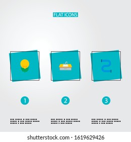 Set of urban icons flat style symbols with water crane, pipe line, eco energy and other icons for your web mobile app logo design.