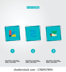 Set of urban icons flat style symbols with palette, pipe line, eco and other icons for your web mobile app logo design.