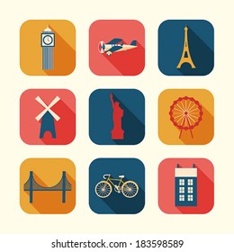 Set of Urban objects. Vector illustration.