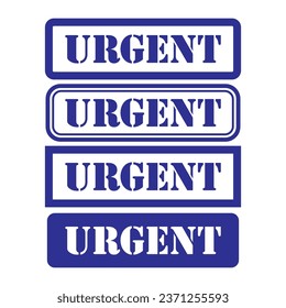 Set of Urgent stamp symbol, label sticker sign button, text banner vector illustration .