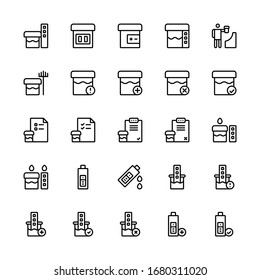 Set Of Urine Test For Health Outline Style Icon - Vector