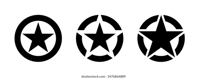 set of US military stars  - vector illustration