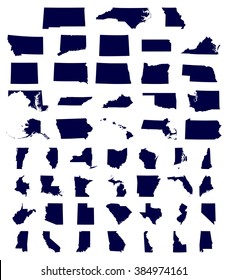 set of US state maps