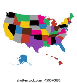 Set of US state maps