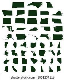 set of US states maps