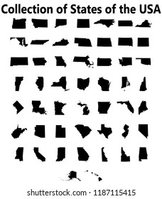 set of US states maps