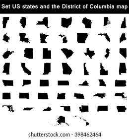 set of US states maps