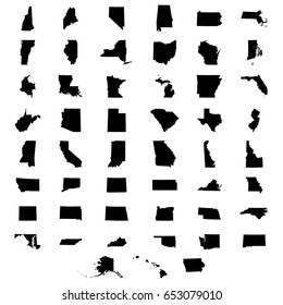 set of US states maps