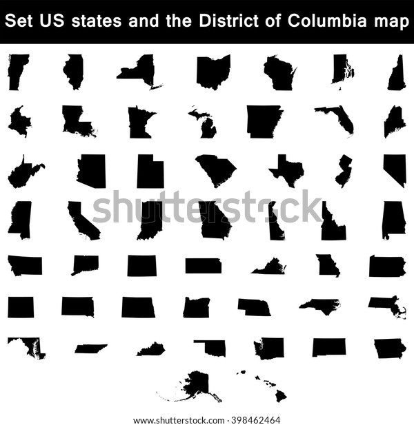 Set Us States Maps Stock Vector Royalty Free 398462464 Shutterstock 6173