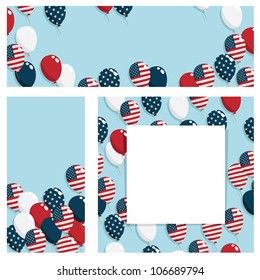 set of usa balloon banners with copy space
