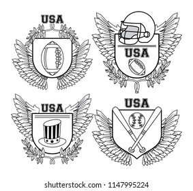 Set of USA emblem