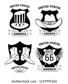 Set of USA emblems