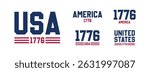 Set of USA Est 1776 Design Collection, United States of America Vector Illustration for T-Shirt, Banner, flag, and Poster for 4th of July Independence day