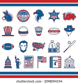 Juego de iconos generales de EE.UU.
