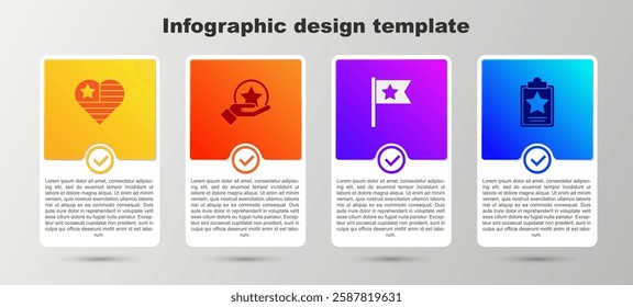 Set USA Independence day, , American flag and . Business infographic template. Vector