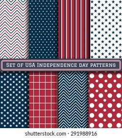 Set of USA Independence day patterns 