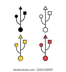 Set of USB icon technology, connect device sign, electronic portable symbol ,vector illustration media .