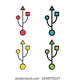 Set of USB icon technology, connect device sign, electronic portable symbol ,vector illustration media .