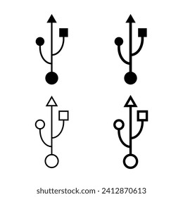 Set of USB icon technology, connect device sign, electronic portable symbol ,vector illustration media .