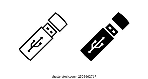 Set of USB icons. Flash Drive sign. and web design. vector illustration on white background