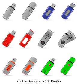 set of usb pen drive memory