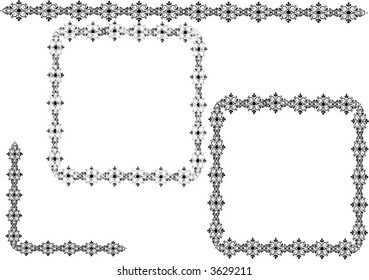 set of useful borders, backgrounds corners and frames.  vector graphics illustration