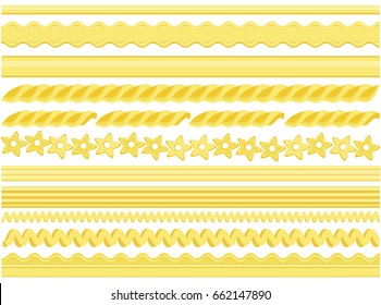 Set of useful pasta pattern brushes