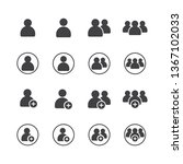 Set of User and add friend for Accounting, Profile, Administrator,Social Media, Mobile apps, internet web, etc. flat solid Icon - Vector illustration EPS 10