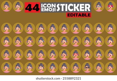 Set of user Avatar Call Center Agent Emoji Sticker Icon Set – Expressive Cartoon Faces Call Center Agent for Social Media, Apps, and Creative Designs