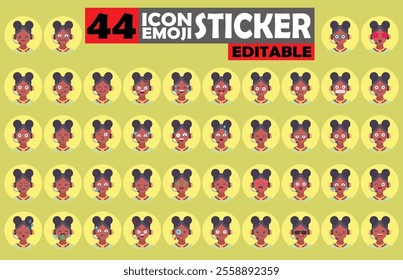 Set of user Avatar Call Center Agent Emoji Sticker Icon Set – Expressive Cartoon Faces Call Center Agent for Social Media, Apps, and Creative Designs