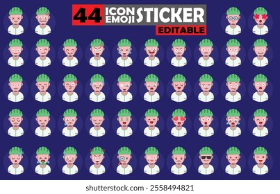 Set of user avatar Clylist Emoji Sticker Icon Set – Expressive Cartoon Faces Clylist for Social Media, Apps, and Creative Designs