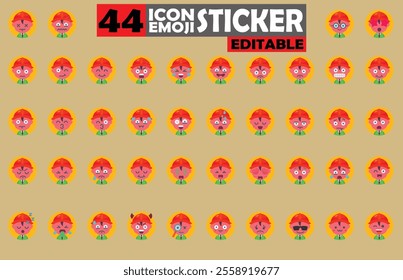 Set of user avatar Cute Enginer Emoji Sticker Icon Set – Expressive Cartoon Faces Cute Enginer for Social Media, Apps, and Creative Designs